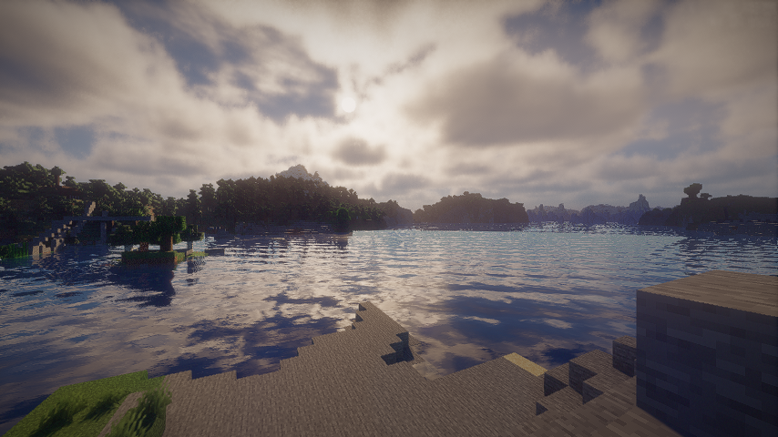Paysage Minecraft en journée avec Turtle Shaders