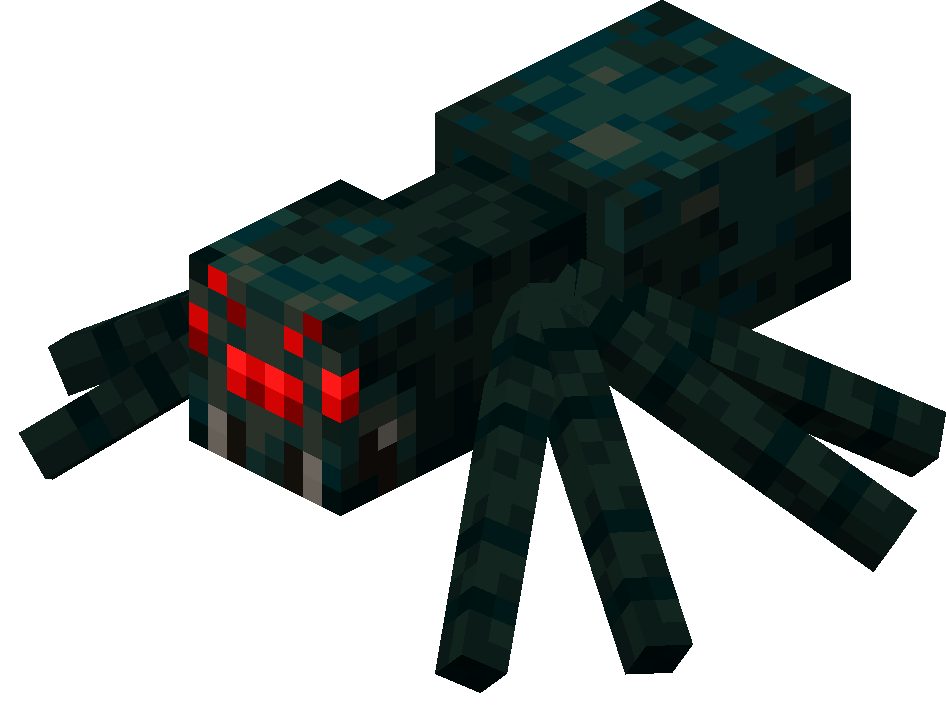 Araignée venimeuse dans Minecraft Araignée venimeuse de Minecraft dans une galerie souterraine.
