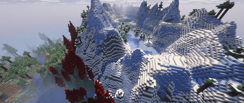 Lacs en altitude dans Streams Reflowing Lacs et étangs de Minecraft générés à différentes altitudes avec le mod Streams Reflowing