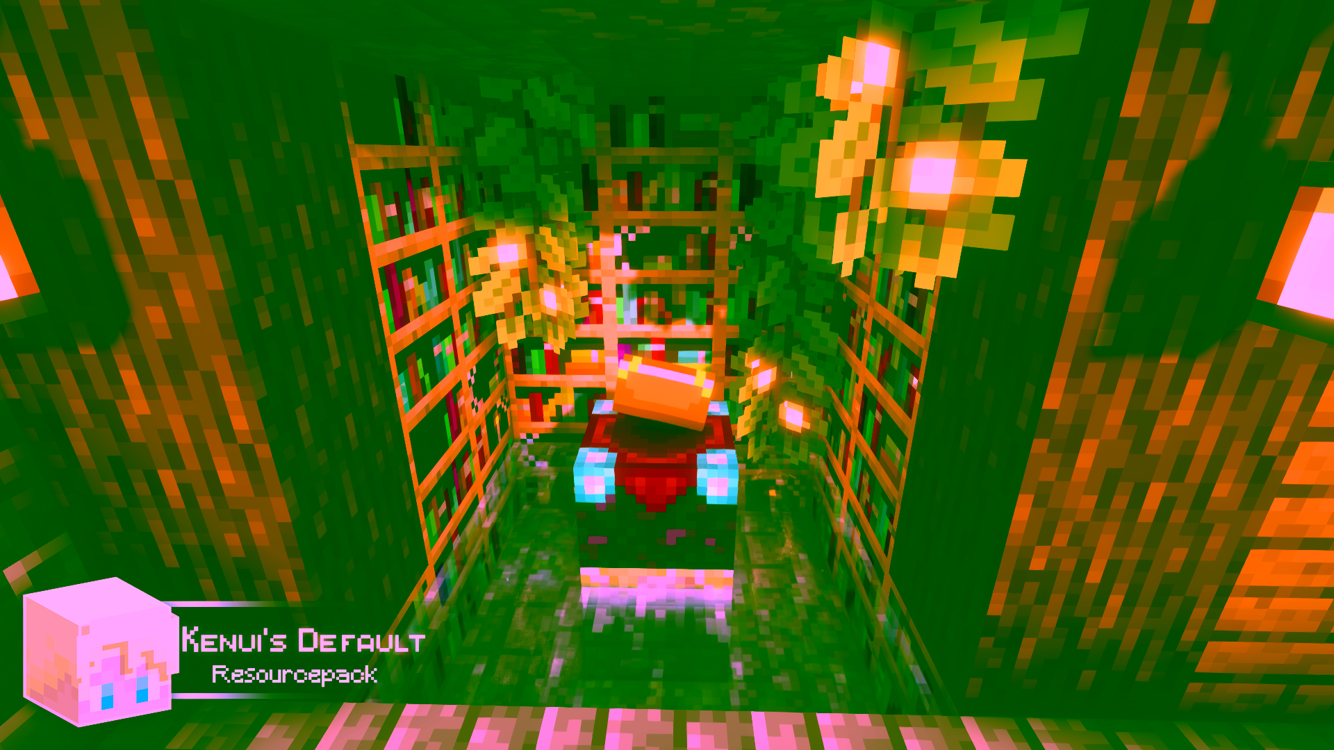 Salle d’enchantement Minecraft avec le pack Kenui’s Default