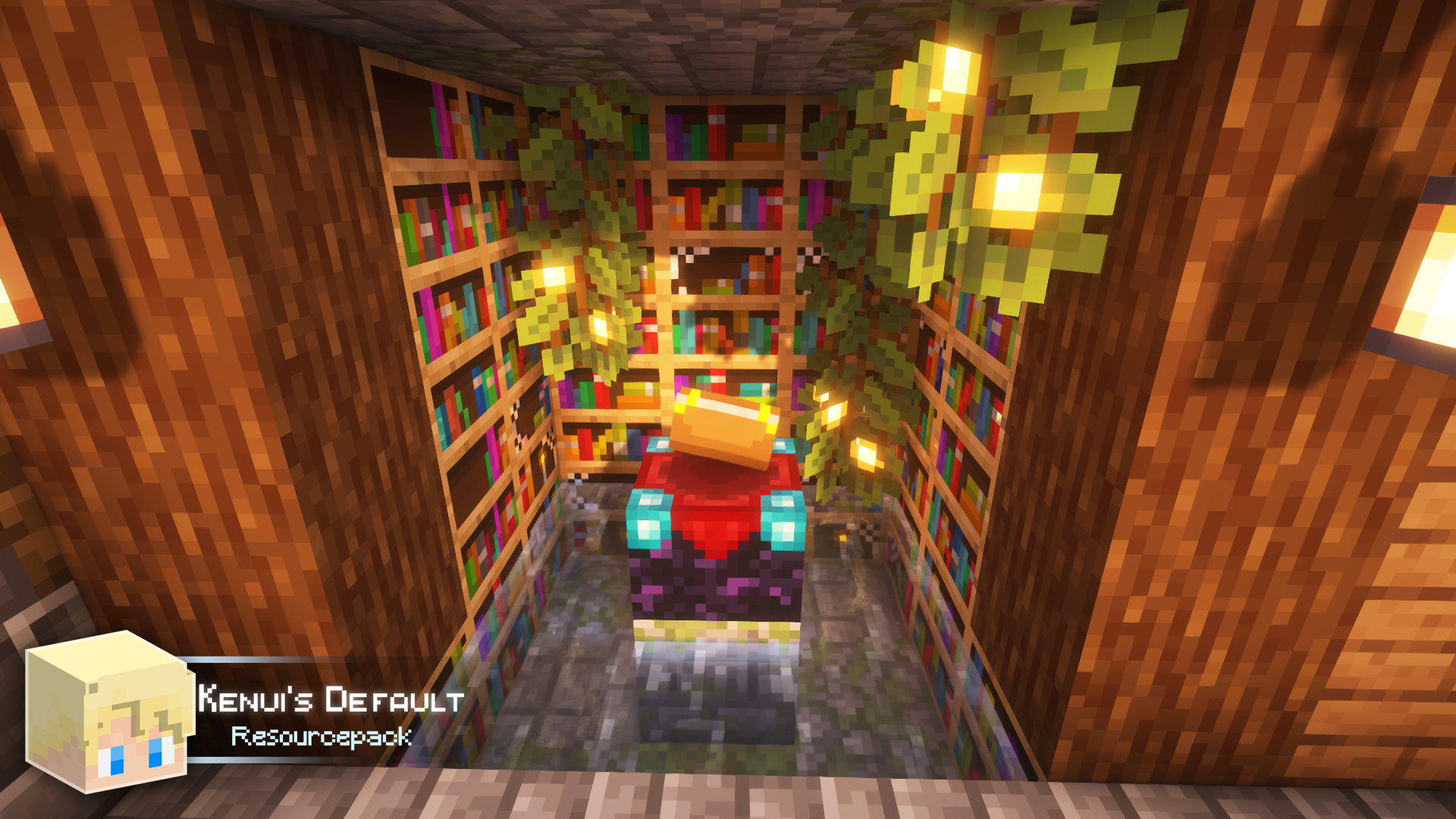 Salle d’enchantement avec Kenui’s Default Salle d’enchantement Minecraft avec le pack Kenui’s Default