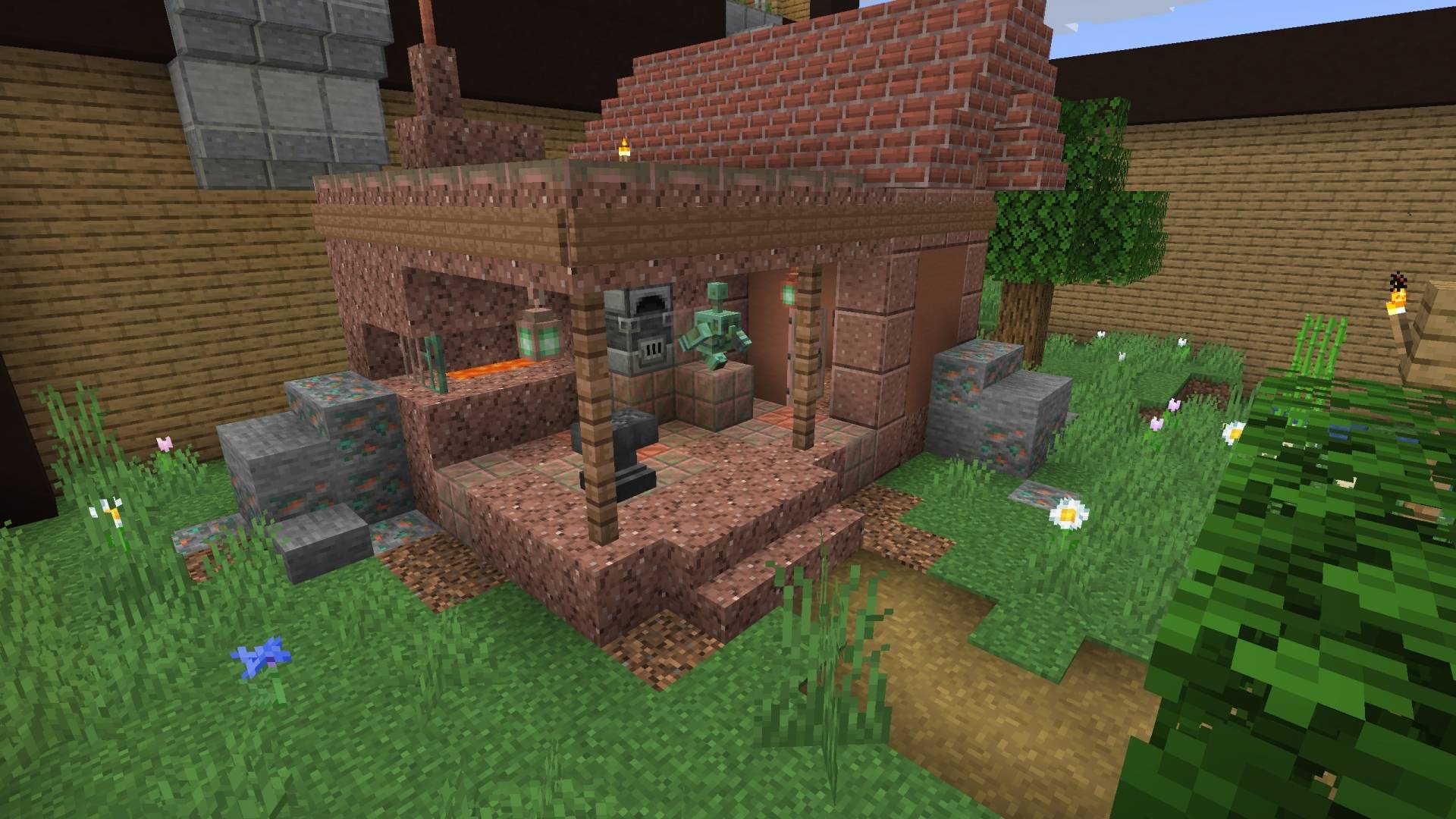 Intérieur d’un coffre dans Sky Chest Challenge Intérieur d’un coffre géant dans Sky Chest Challenge avec des blocs et ressources de Minecraft