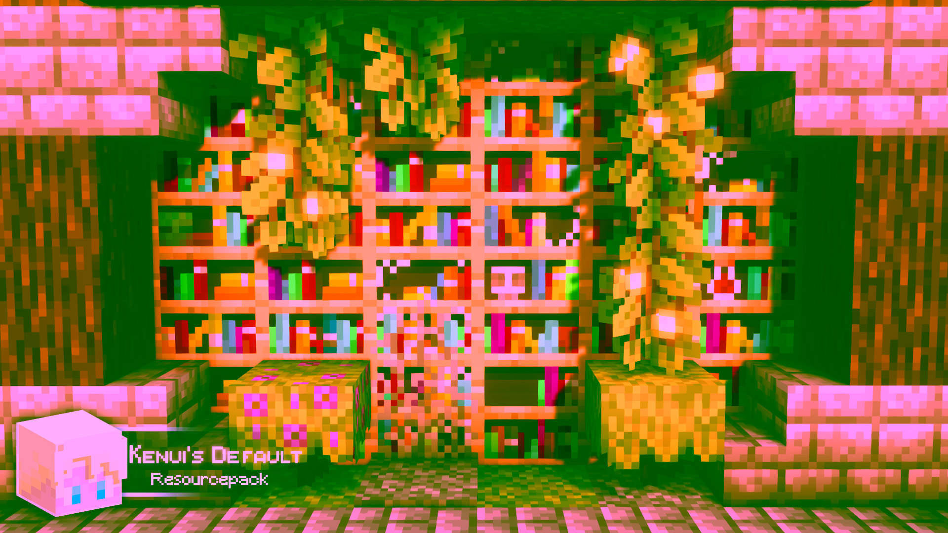 Bibliothèques variées avec le pack de textures Kenui’s Default dans Minecraft
