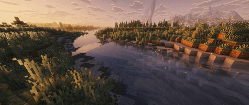 Débris flottants dans Streams Reflowing Animation de feuilles et branches flottant à la surface d’une rivière Minecraft avec Streams Reflowing