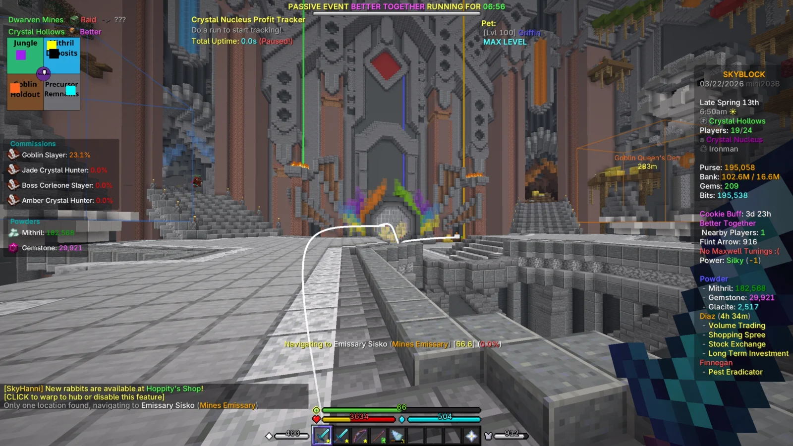 Navigation avec SkyBlock Enhanced