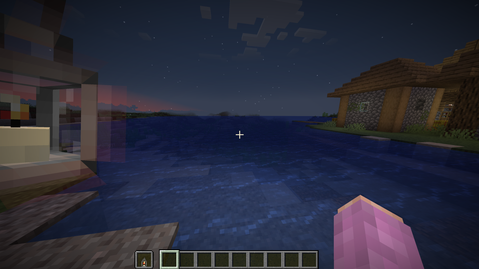 Lanterne de nuit avec Light Leak Lanterne éclairée de nuit avec le resource pack Light Leak dans Minecraft
