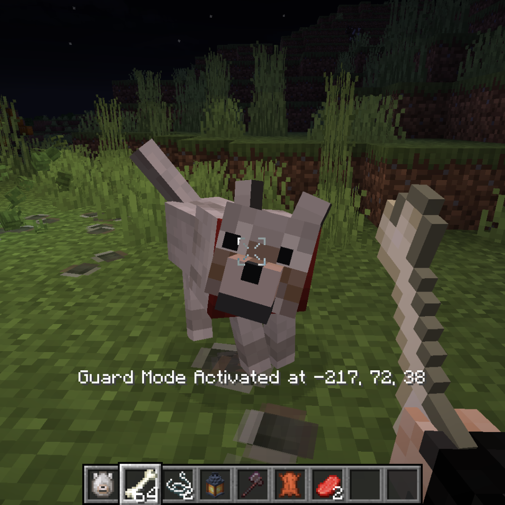 Mode garde dans VO: Better Dogs Loup en mode garde avec VO Better Dogs dans Minecraft