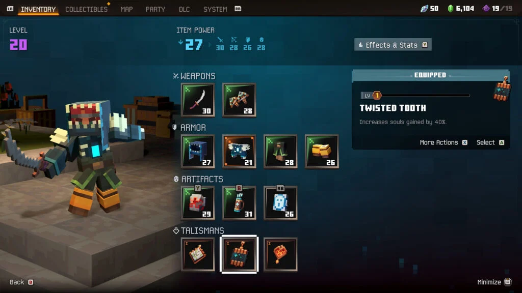 Inventaire de Minecraft Dungeons II