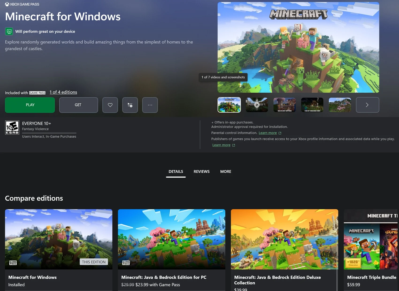 Minecraft et Xbox Game Pass Minecraft associé au Xbox Game Pass dans la stratégie gaming de Microsoft
