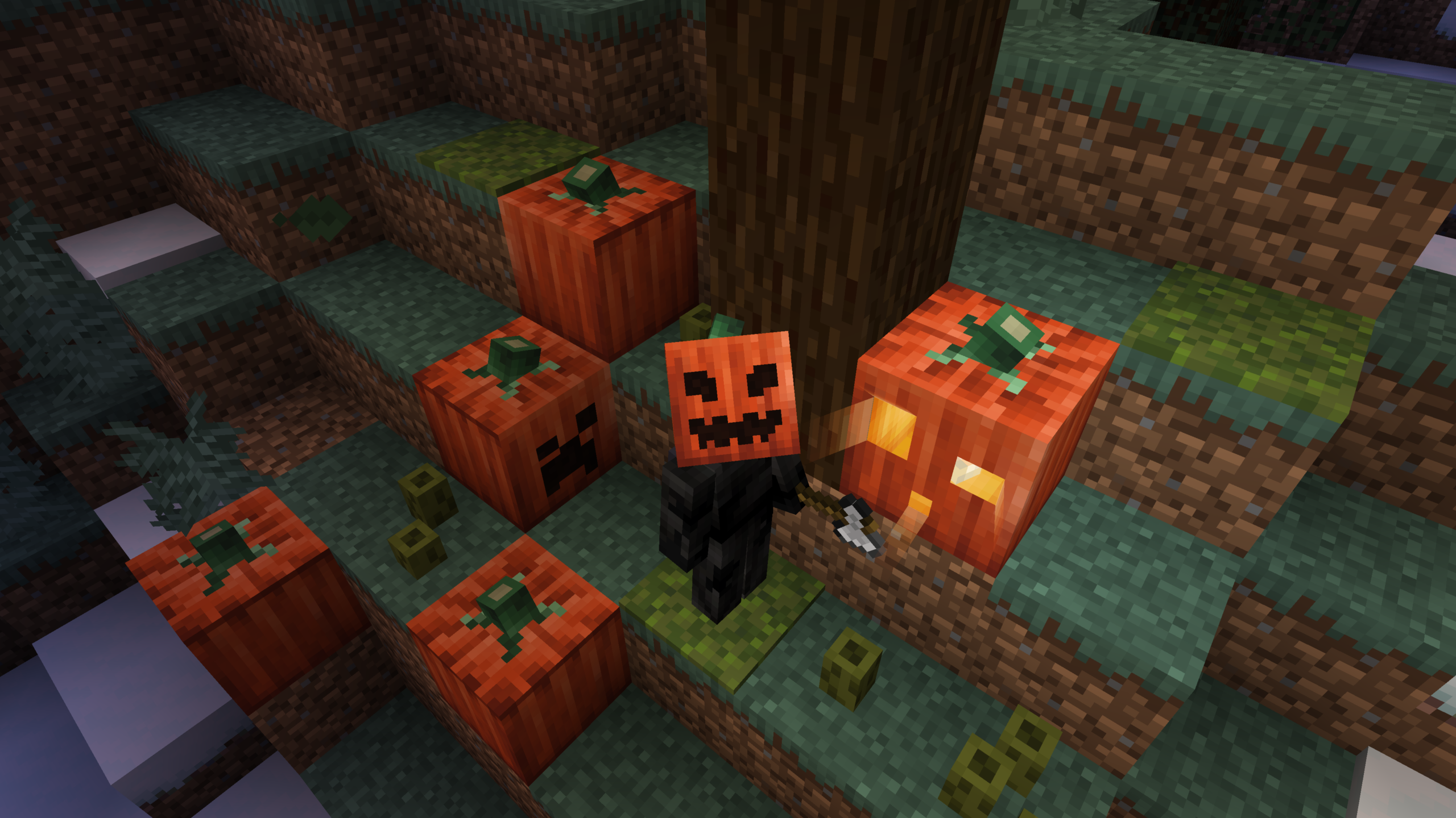 Citrouilles avec Light Leak Citrouilles lumineuses retravaillées avec le resource pack Light Leak