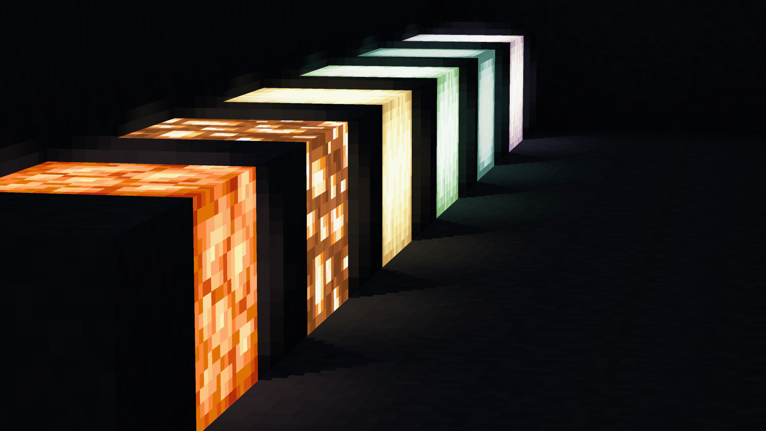 Ombres ajoutées par Light Leak Ombres autour de torches avec Light Leak dans Minecraft