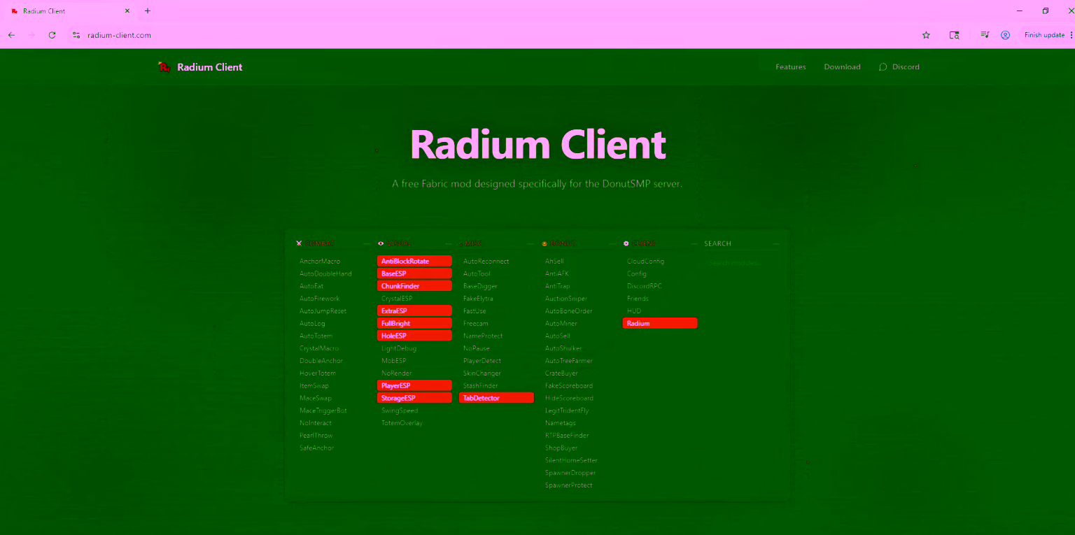Faux site Radium Client