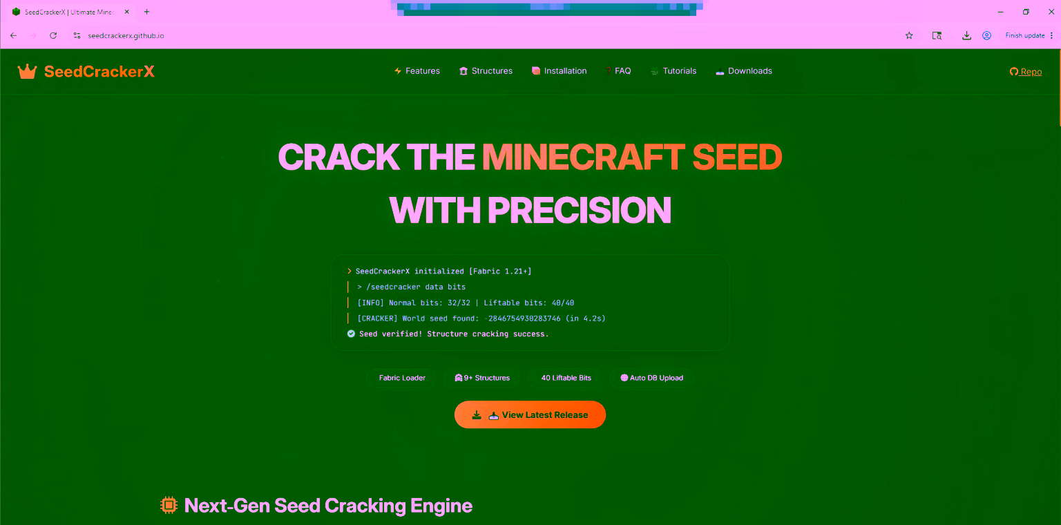 Faux site SeedCrackerX