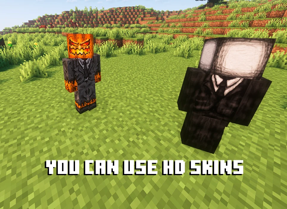 Skins HD avec Quick Skin Skin haute définition affiché avec le mod Quick Skin dans Minecraft