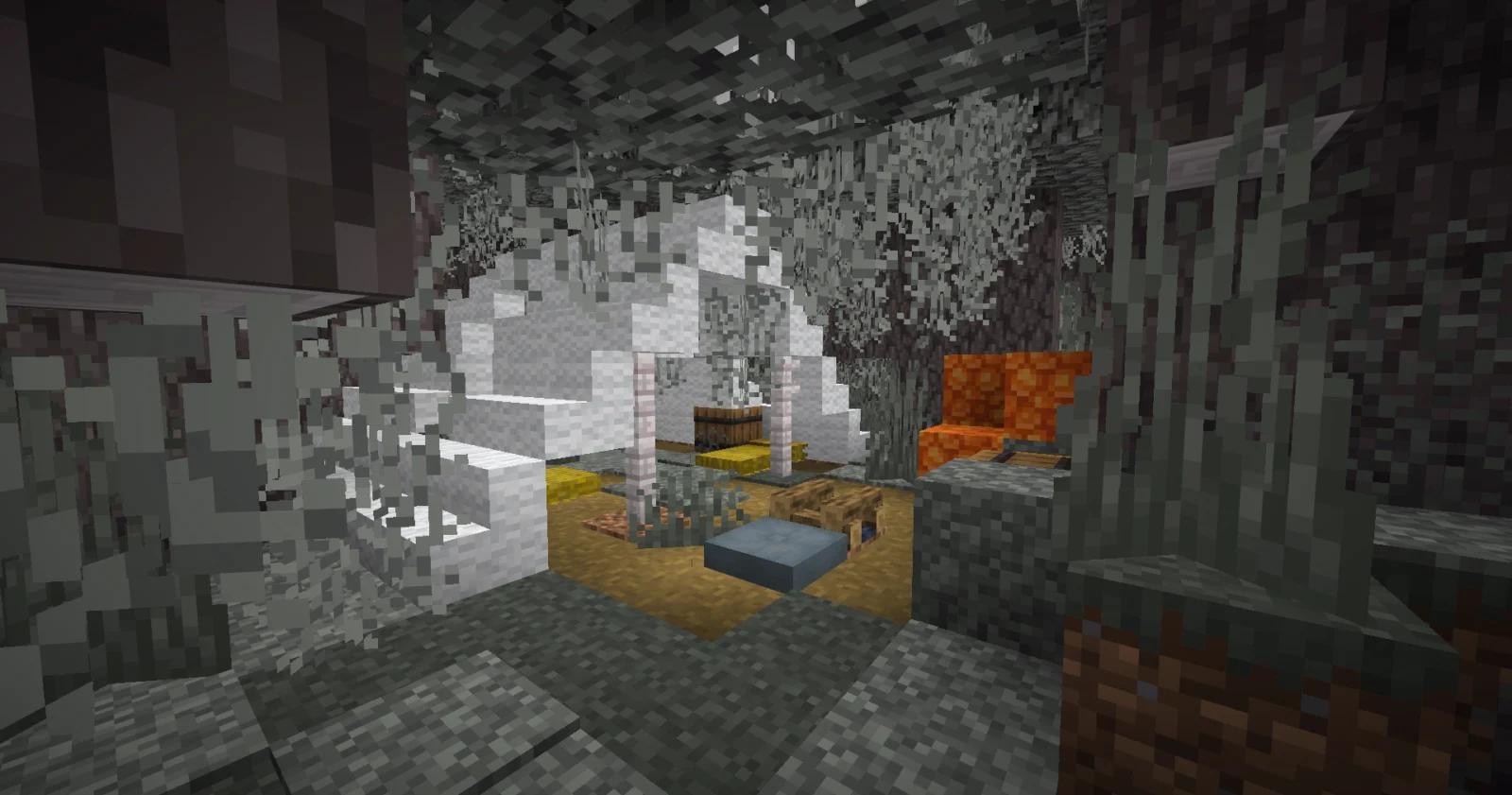 Camp abandonné généré dans un jardin pâle de Minecraft 26.3