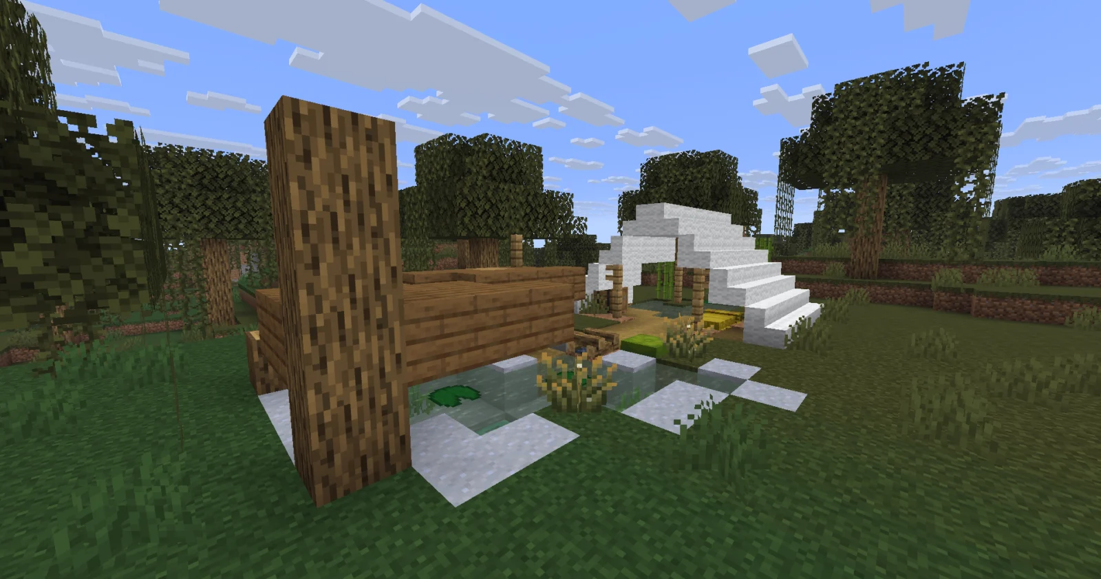 Camp abandonné généré dans un marais de Minecraft 26.3