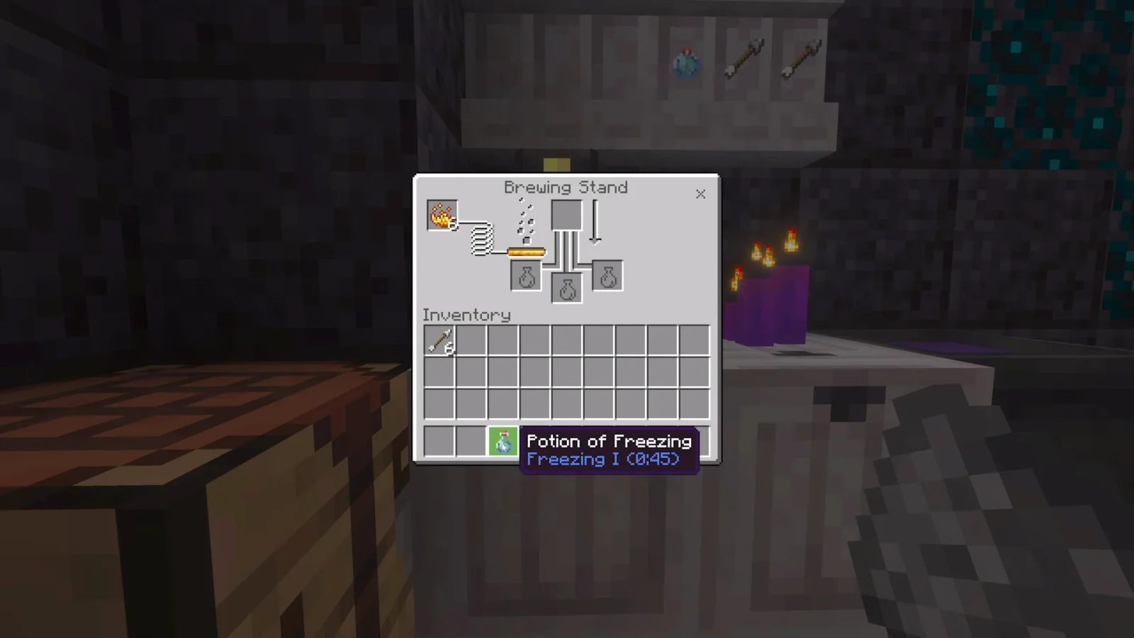 Effet de gel présenté pendant le Minecraft Live de septembre 2026