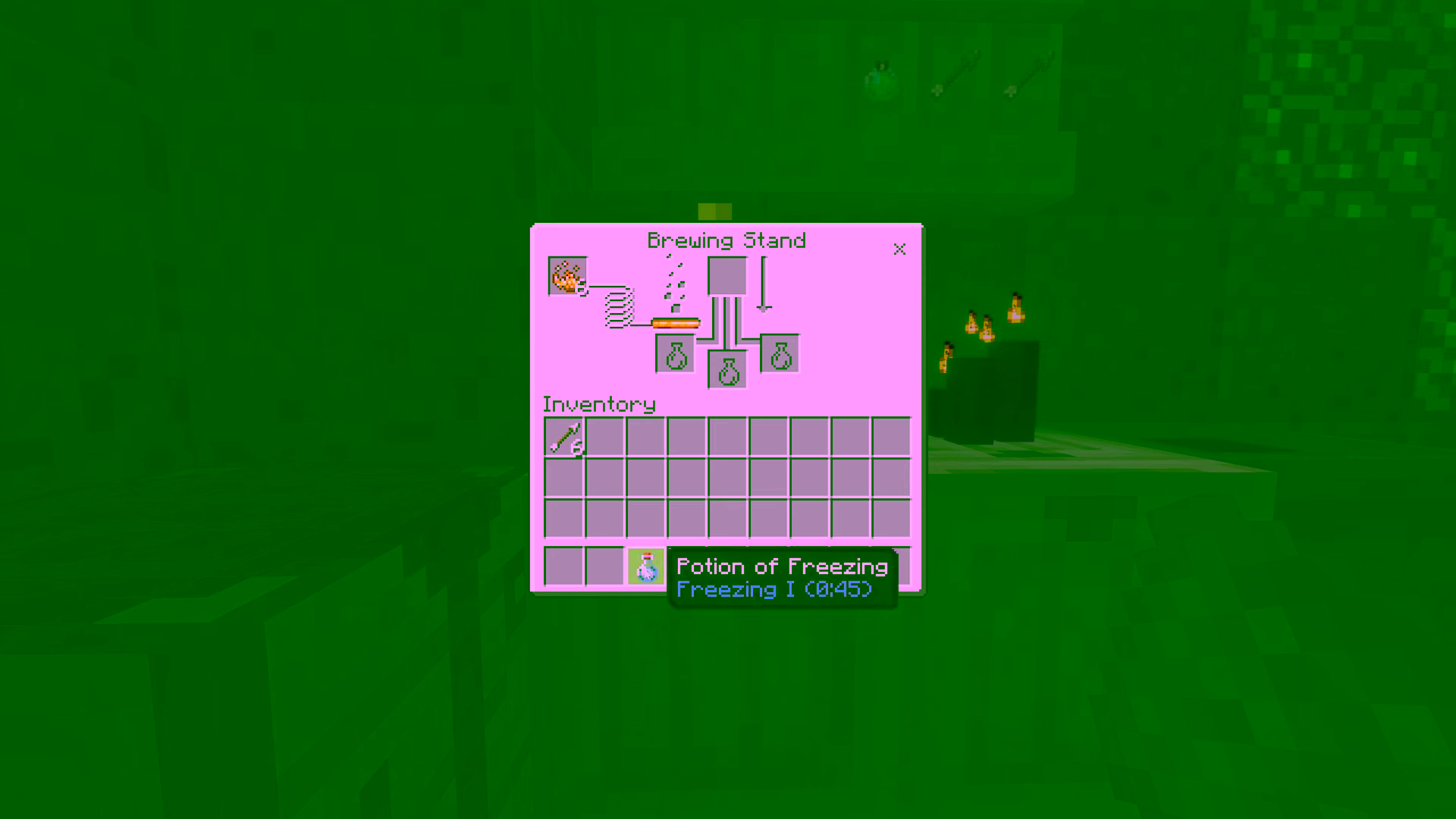 Effet de gel dans Minecraft Effet de gel présenté pendant le Minecraft Live de septembre 2026
