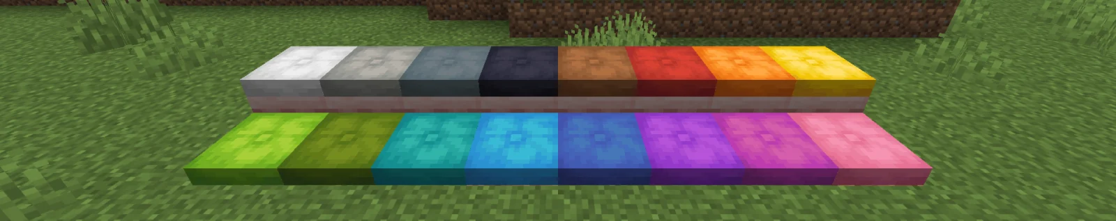 Les seize couleurs de coussins disponibles dans Minecraft 26.3
