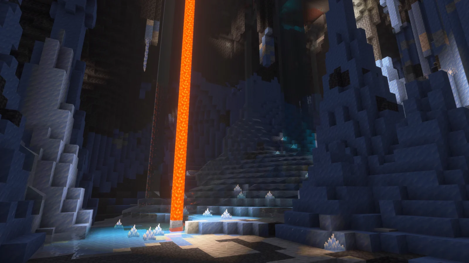 Grotte de glace du prochain game drop Minecraft