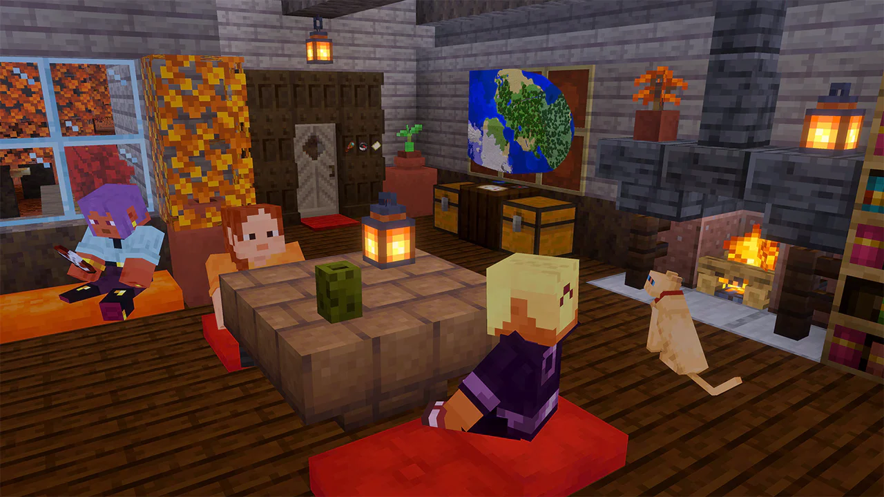Construction en bois de peuplier dans Wilderness Bound Base construite avec du bois de peuplier dans Minecraft Wilderness Bound