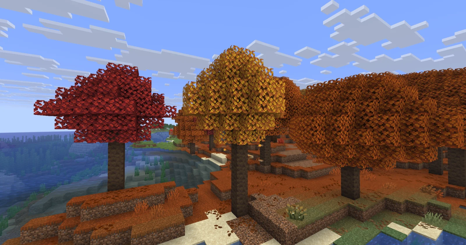 Les trois couleurs de feuillage des peupliers de Minecraft 26.3