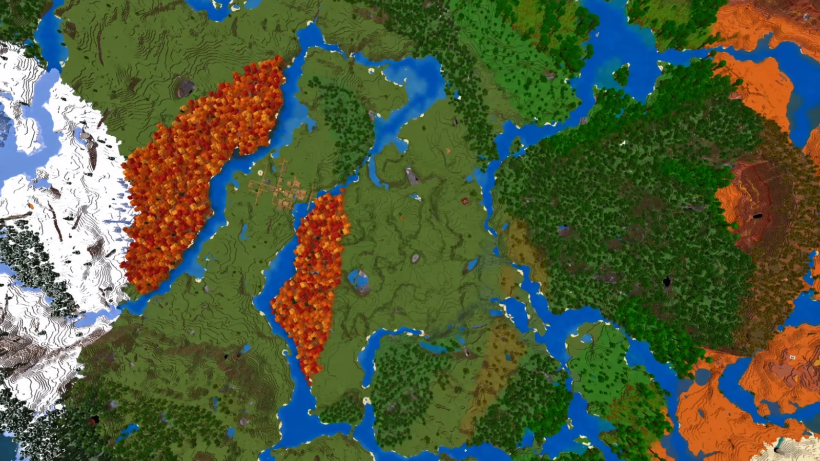 Seed Minecraft 26.3 avec de nombreux biomes Nombreux biomes proches du spawn dans la seed Minecraft 26.3 numéro 18