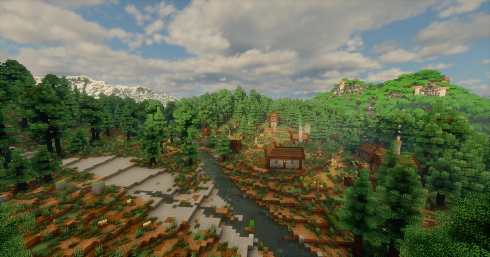Village forestier de Elosia Village au milieu d'une forêt de conifères sur la map Elosia
