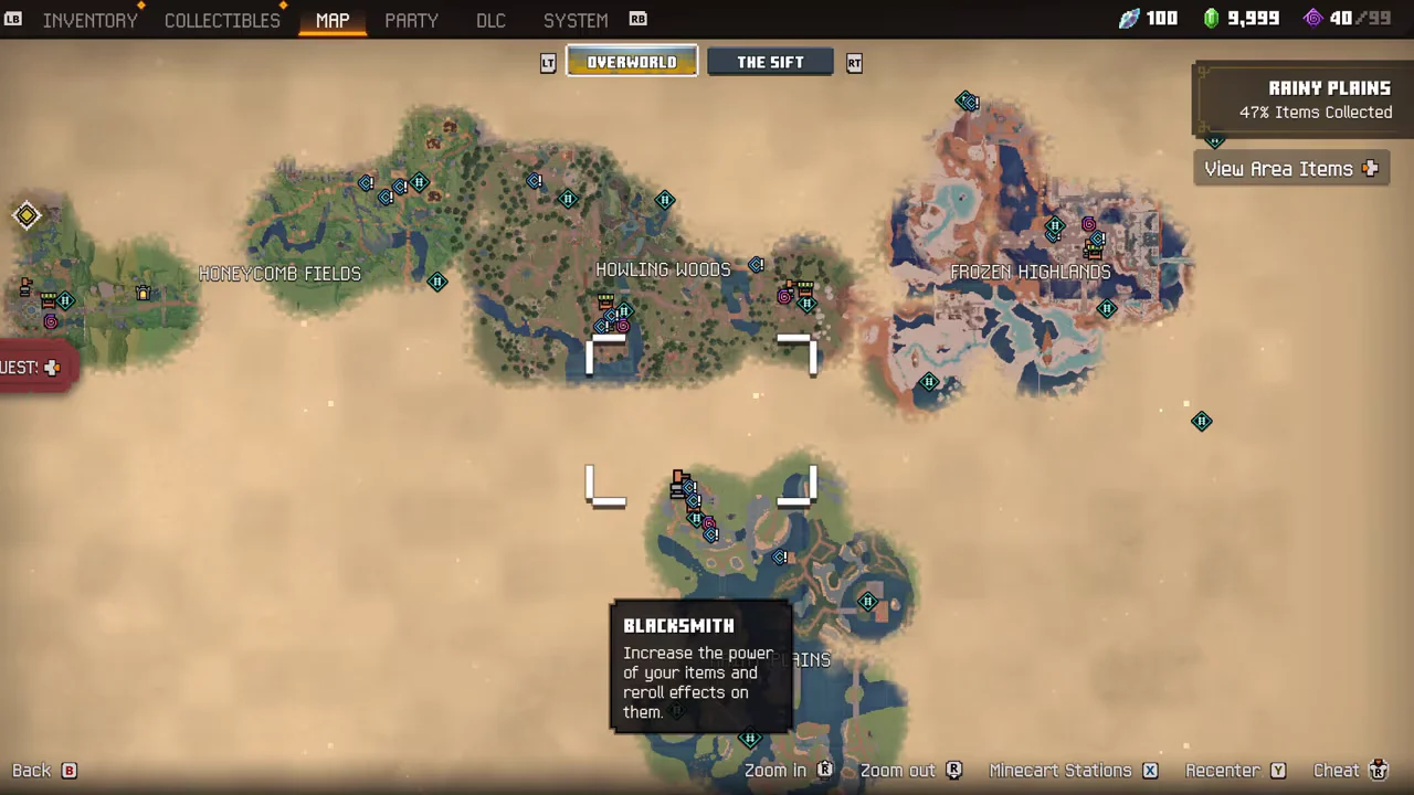 Carte du monde de Minecraft Dungeons II
