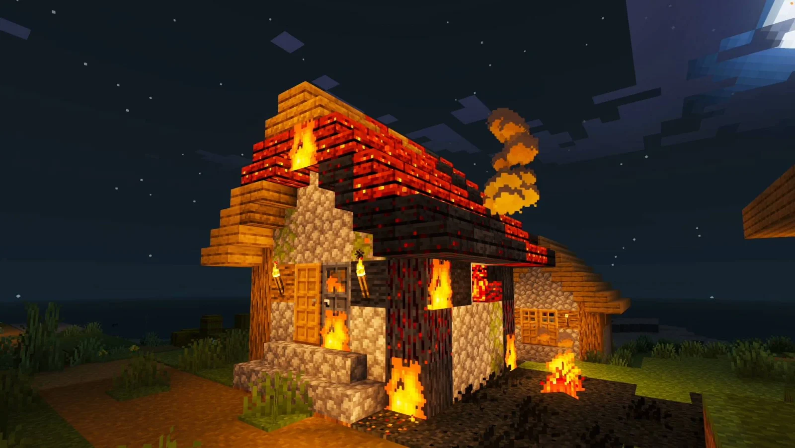 Incendie d'une maison avec Burnt Basic