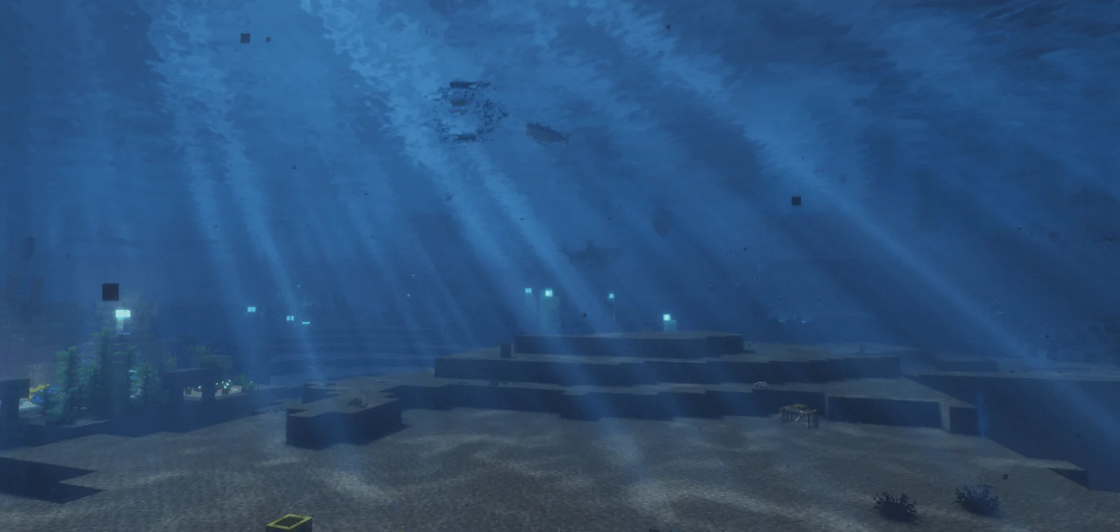 Exploration océanique dans Beyond Ocean Fond d'un vaste océan dans Beyond Ocean avec végétation et vie marine