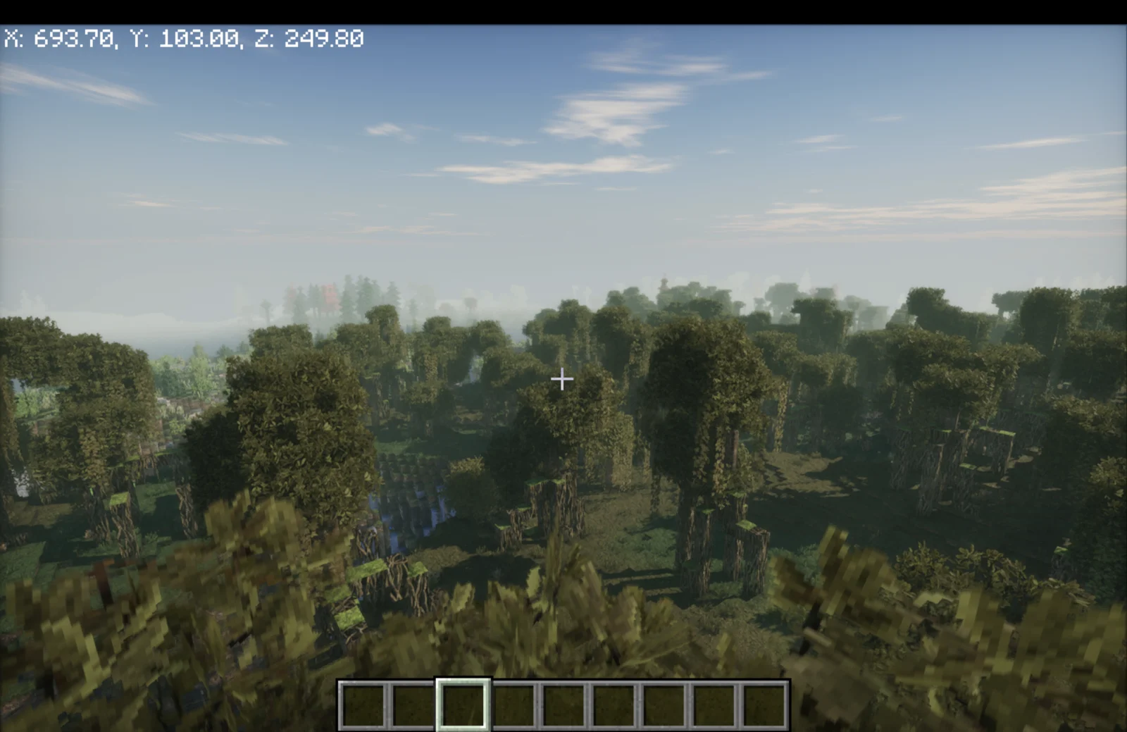 Luster Shaders dans Minecraft Environnement Minecraft avec ciel et éclairage retravaillés par Luster Shaders