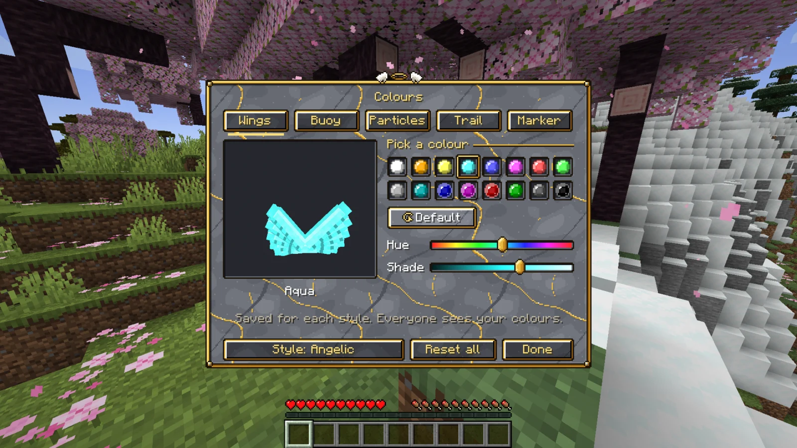 Réglage des couleurs Angelic dans Not Enough Revives