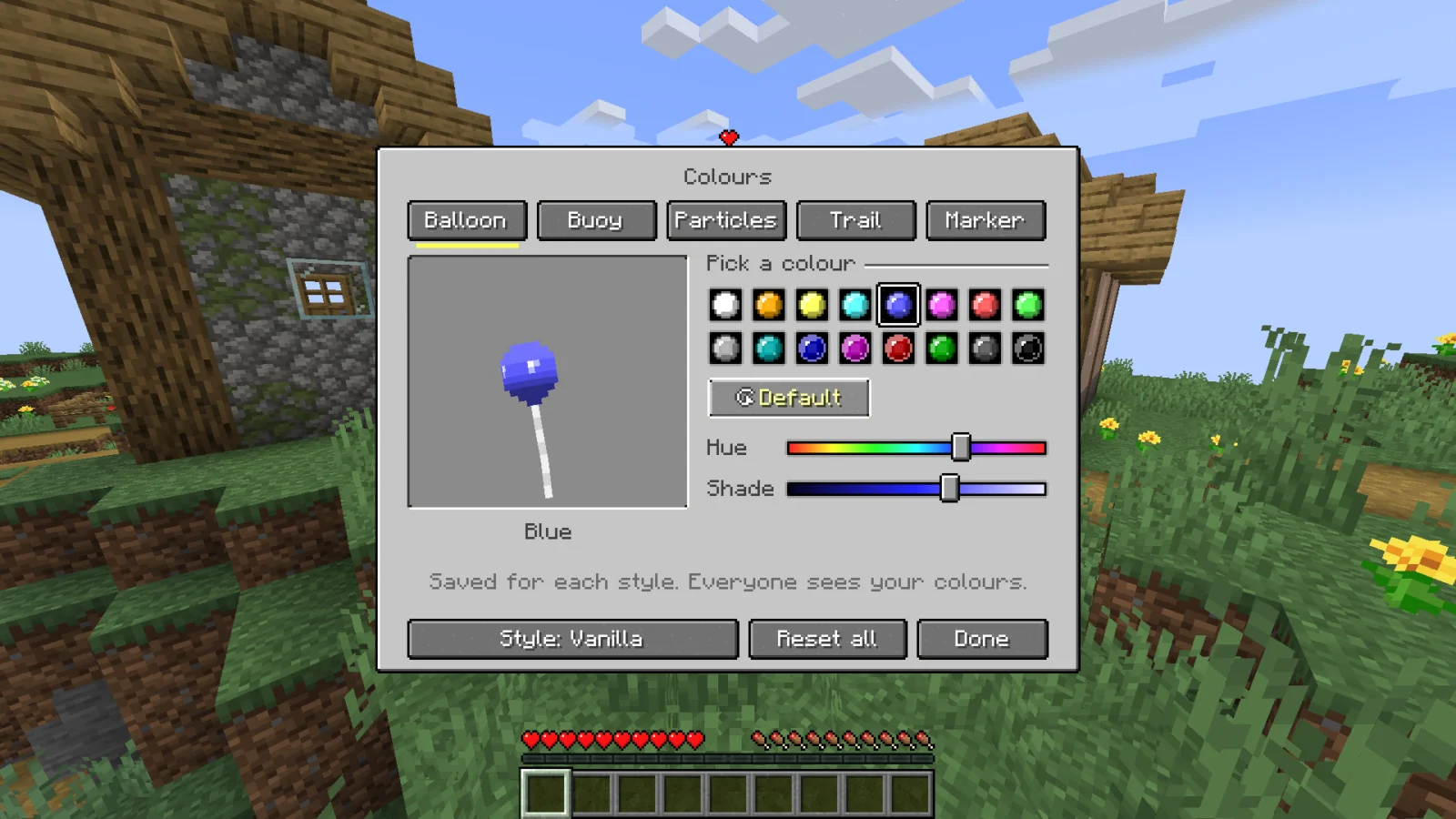 Réglage des couleurs Vanilla dans Not Enough Revives