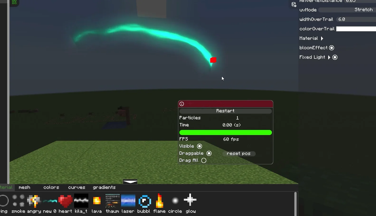 Trail dans Photon Editor Traînée lumineuse réalisée dans Photon Editor