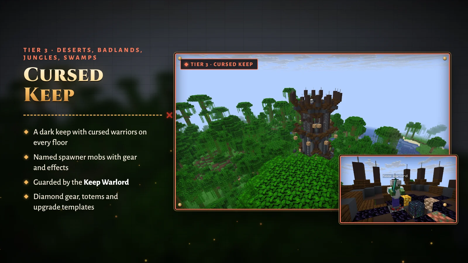 Cursed Keep, forteresse sombre dans la jungle et Keep Warlord