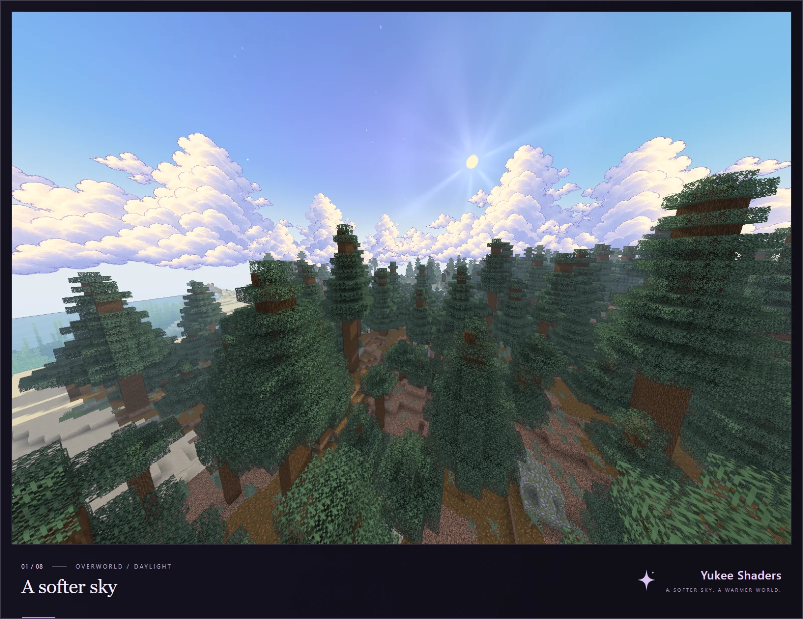 Yukee Shaders - Éclairage du paysage Paysage avec Yukee Shaders montrant la lumière naturelle et la profondeur atmosphérique