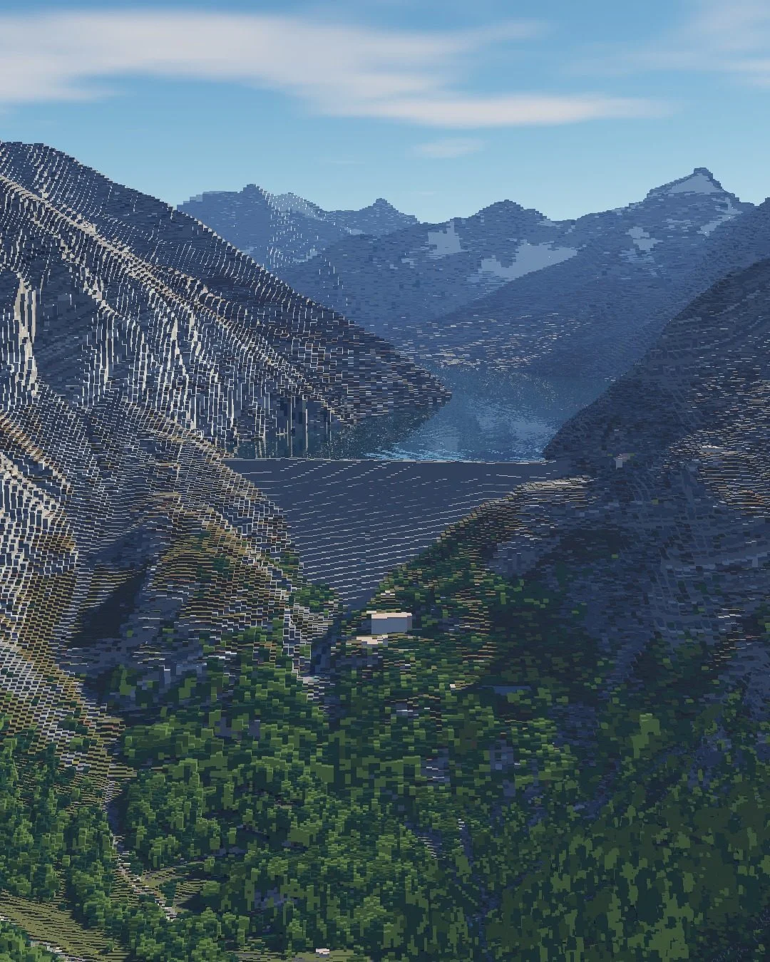 Le barrage de la Grande Dixence dans Minecraft