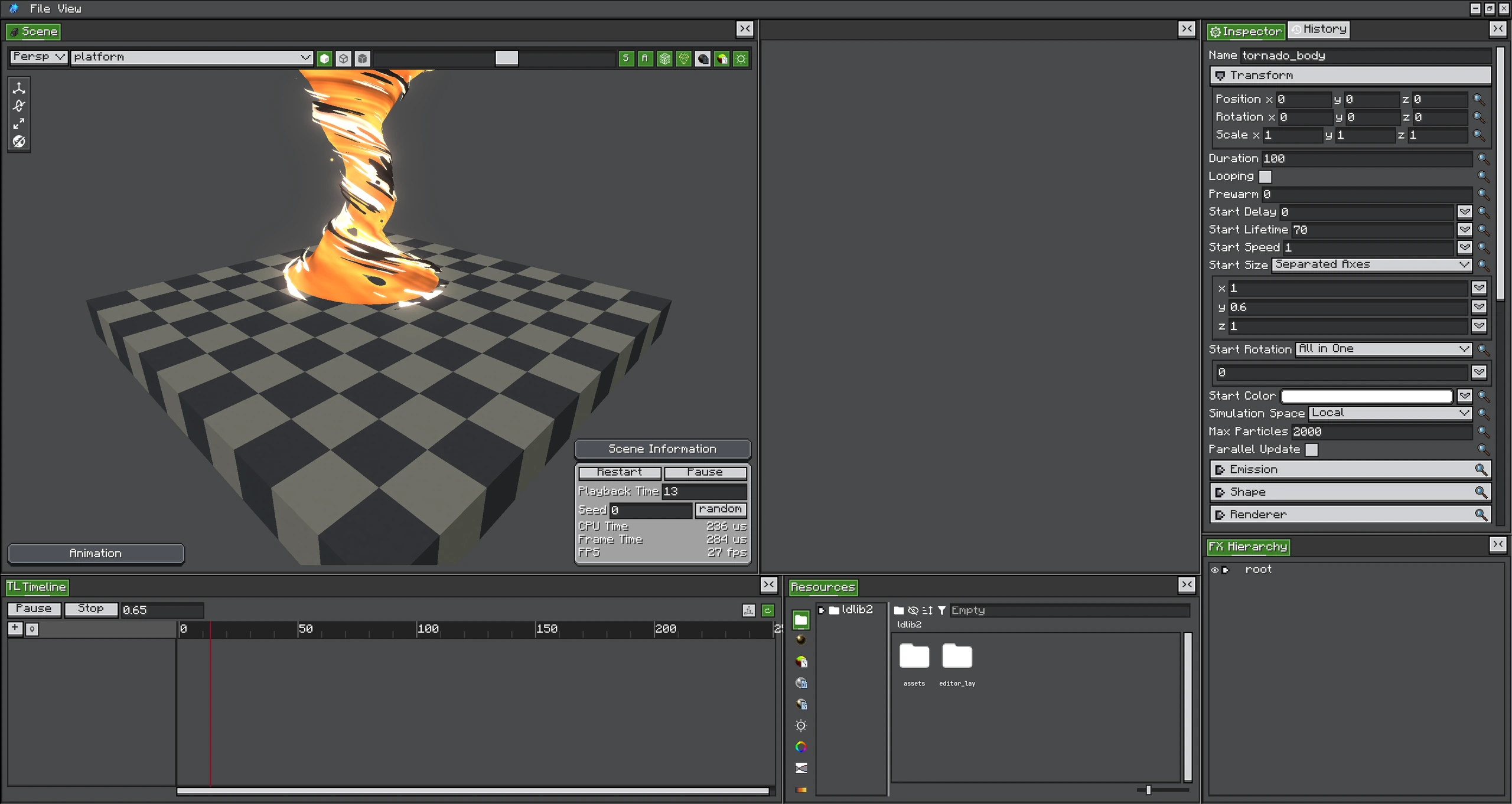 Une tornade créée dans Photon Editor