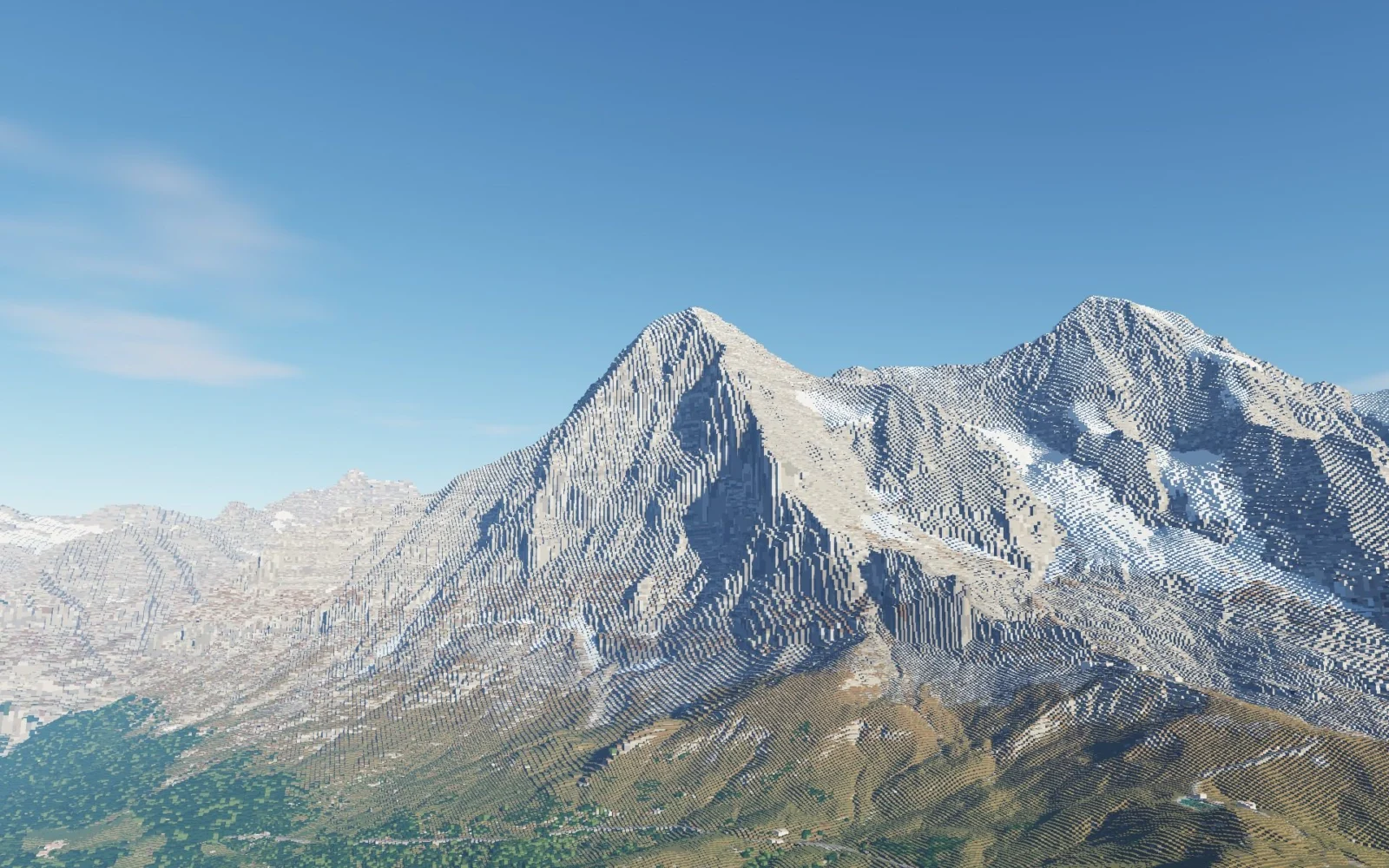 La face nord de l’Eiger dans Minecraft