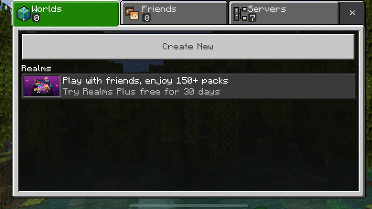 Menu des serveurs Minecraft Bedrock Menu des serveurs multijoueurs dans Minecraft Bedrock Edition