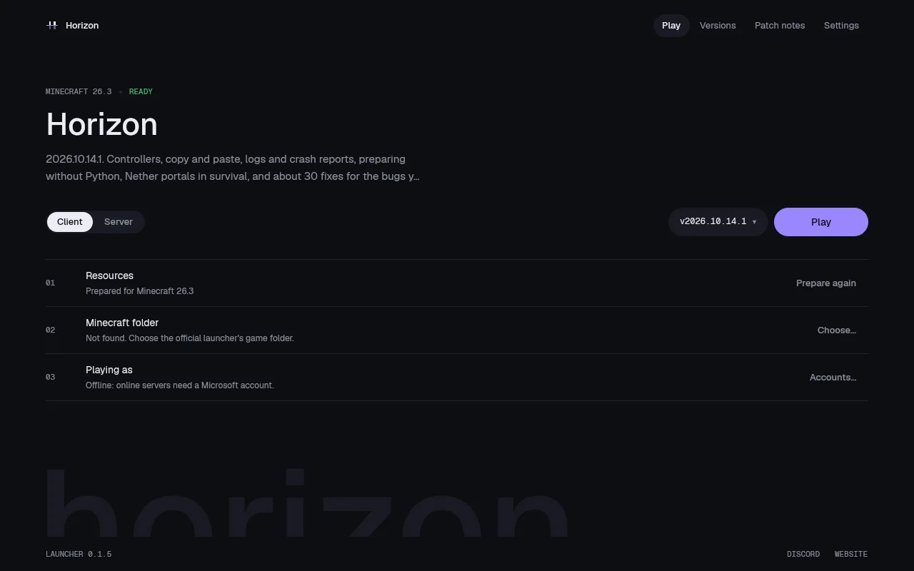 Le launcher Horizon