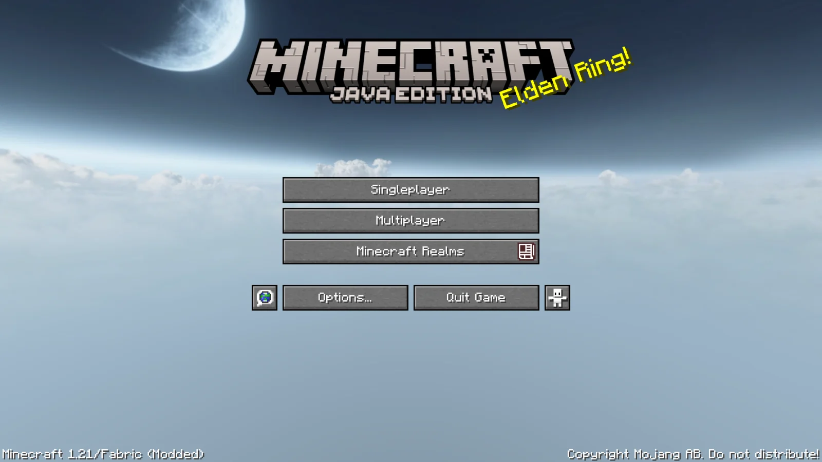 Menu principal avec Elden Ring Sky Menu principal de Minecraft avec Elden Ring Sky