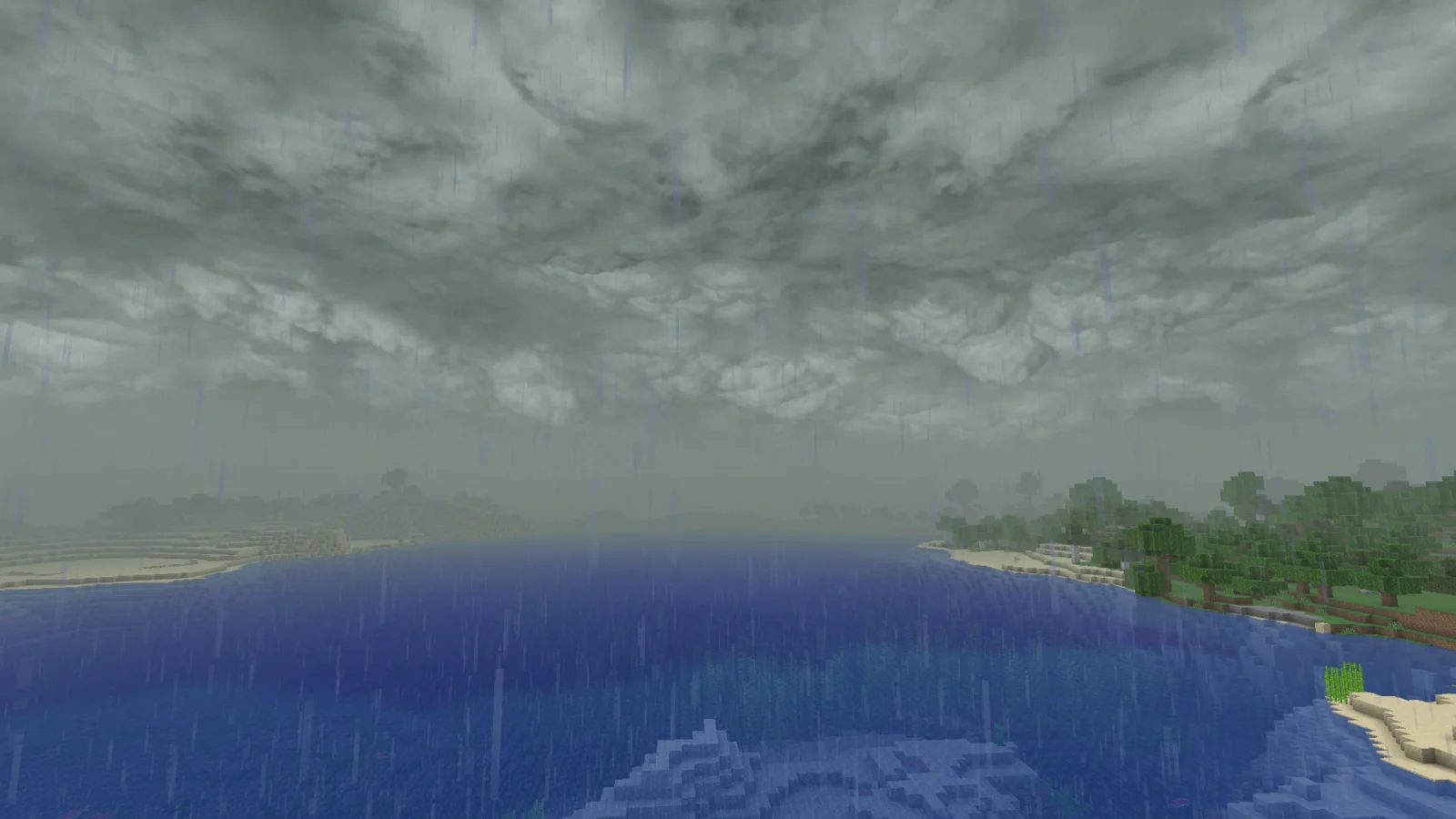 Pluie avec Elden Ring Sky Ciel pluvieux avec le resource pack Elden Ring Sky dans Minecraft