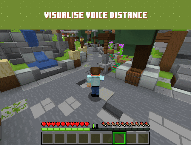 Distance du chat vocal avec Plasmo Voice Visualisation de la portée du chat vocal de proximité avec Plasmo Voice